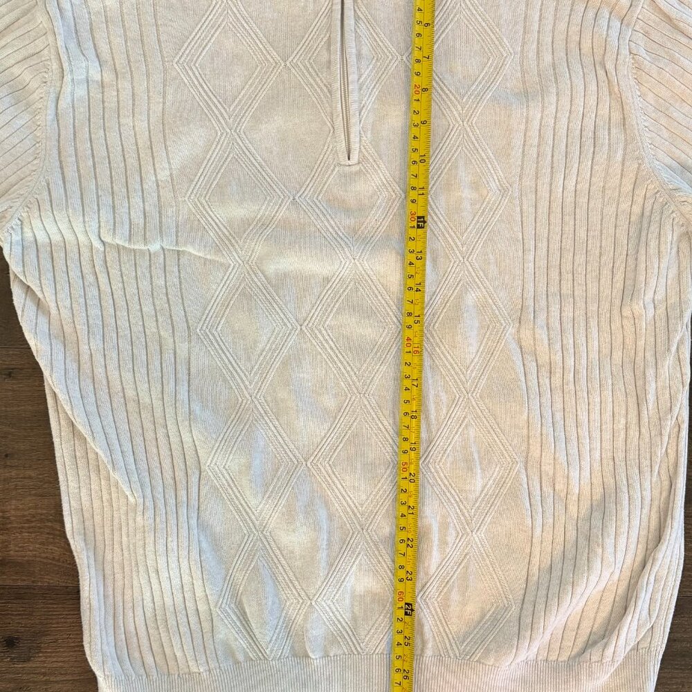 BACHRACH MEN'S LARGE COTTON TAN SWEATER - Picture 8 of 11